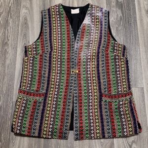 Vintage! 1960s Colorful Jacquard Vest